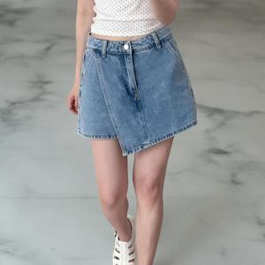 [다잇템]여자 큐롯팬츠 코디 중청 랩치마 청반바지