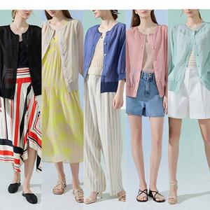 25SS 최신상 인견 블렌딩 썸머 Sheer 크리즈 가디건 3종+모달 탑 블라우스 1종(총 4종) HB251F0406SH