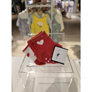 [블루독베이비] 25 FW(레드) 큐티하트세트양말(45A7001104)출산 임신 축하 선물 조카 유아 신생아 신발 (45