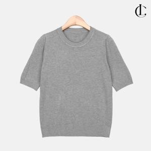 엘케이트 여성 여름니트 베이직 무지 반팔 5부 라운드넥 티셔츠 LNHT001