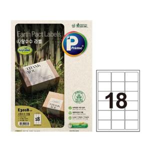 아트박스/오피스큐 사탕수수 라벨 E3018 18칸 10매 프린텍