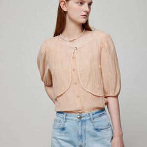 듀엘  부클 플라워 레이어드 블라우스 (D252MSC044)