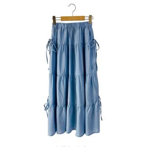 [샵앤][샵앤] 국산 여성 허리밴딩 4단 캉캉 롱스커트 STJ-WSK-46