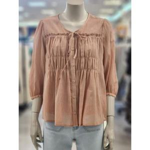 SOUP 세이브존07 7부 셔링 소매 블라우스 SB8LS81