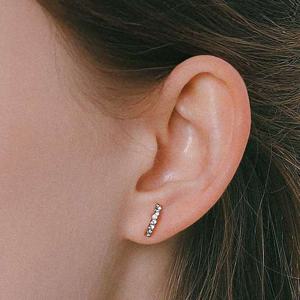 제이로렌 미니큐빅 라운드바 로즈골드 귀걸이 M03955