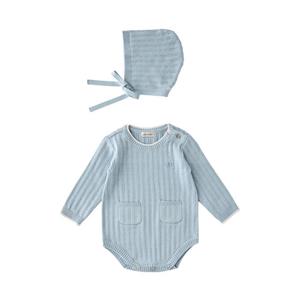 밍크뮤HB(BL)니트보넷SET바디슈트(35A1460401) 신생아출산선물 유아동의류 모자