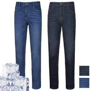 남자 여름 중년 일자핏 스판 데님 청바지 LV-JES-Q001