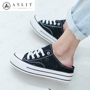 [애슬릿] 캔버스 통굽 여성 뮬 스니커즈 블로퍼 4cm