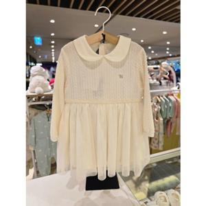 [블루독베이비] 25 FW(크림)클래식 샤 드레스(45A1940001)유아 백일 돌 선물 조카 아가옷 원피스 (45A19400
