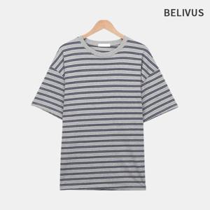 빌리버스 남자 반팔 스트라이프 면 티셔츠 BWV083