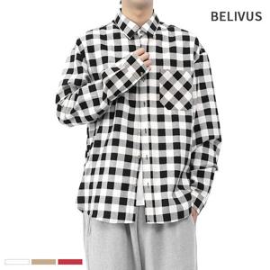 [빌리버스]빌리버스 남자 셔츠 BMS081 간절기 긴팔 체크 남방