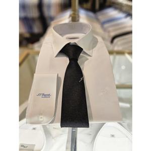 [듀퐁] (TE5FM61KA004TGY) 2025FW 큐빅 원포인트 솔리드 혼주용 정장타이