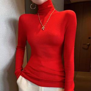 G126813_슬림핏 하이넥 목폴라 스판니트 티셔츠