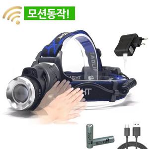 충전식헤드랜턴 일반모드 센서동작 LED 충전식 헤드랜턴 낚시 랜턴 L2