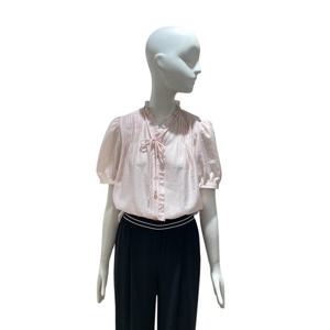 [쥬크]릴 디테일 V넥 블라우스 (Z252MSC040)