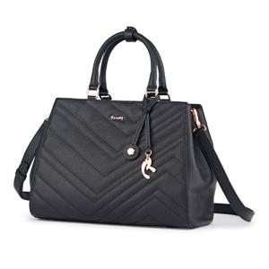 [금강제화(여성)]금강 르느와르 여성 사선 퀼팅 엠보 크로스 겸 토트백 BAGTO0630WRENF1 블랙