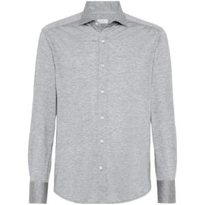 25 FW Brunello Cucinelli 실크 혼방 버튼 업 셔츠 MD8216686C571 TP442345369