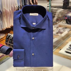 듀퐁셔츠 SE5FM21LS352SNY 100수 와이드카라 순면 로얄블루 슬림 핏 셔츠