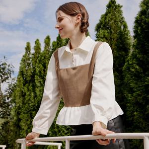 FOCUS  뷔스티에 배색 블라우스 PBBF5F1BL5221