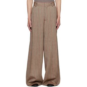 25 FW 드리스반노튼 남성 탠 와이드 플리츠 슬랙스 252358M191046