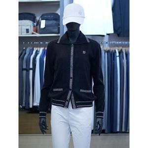 팜스프링스 세이브존03 팜스프링스 여성 골프 가을 배색 라인 카라 니트 가디건 ATSKCL243411A