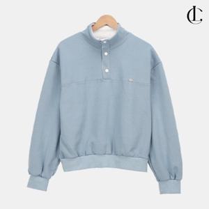 엘케이트 여성 가을 신상 반집업 배색 오버핏 스냅 프레스 버튼 맨투맨 LBB007