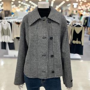 SOUP sh06 로베리 카라 무지체크 모직숏자켓 ABAJKQ1