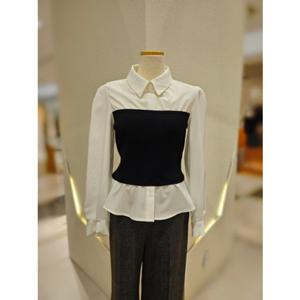 [SOUP] 니트 배색 블라우스 (SB9LS82)