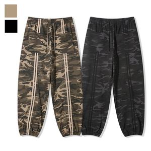 남자 가을 밀리터리 카모 트랙 밴딩 조거 팬츠 AC-PTA-Q074-베이지