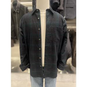 [지오지아] 25 F W 오버핏 캐쥬얼 코듀로이 선염 체크 셔츠 2종택1 ADF4WC1802