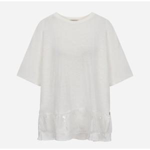 [써스데이아일랜드][여성]스팽글 패치 오버사이즈 티셔츠 T256MTS133W