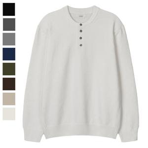 남자 지크 벨벳 헨리넥 라운드 니트 SG-KN-Q085-아이보리