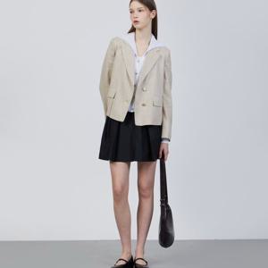 [쥬크]린넨 블렌드 세미크롭 자켓 (Z252MSF104)