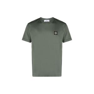 스톤아일랜드  24SS 스톤 남성 체스트 로고 패치 반팔(카키) 801524113 V0059