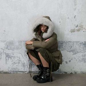 [에고이스트] (ER4TD001) 웨이스트 밴딩 사가퍼 구스 숏 다운점퍼