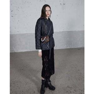 [에고이스트] (ER4PZ060) 퀼팅 자수 벨티드 패딩점퍼