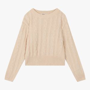 [유솔(아동)]라운드 꽈배기 니트 (2컬러,세미크롭) ULKA23TZ2