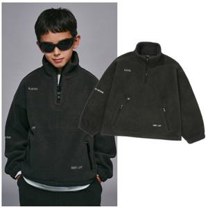 블루테일2 AZI1TS02CG 주니어 남아 여아 차콜그레이 플리스 하프집업 아노락 맨투맨 티셔츠 초등