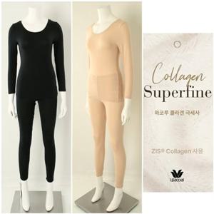 [와코루]내의세트 극세사 얇고 부드러운 골프내복 슬림핏 콜라겐 9부기장 WLG2451C WLG2451L