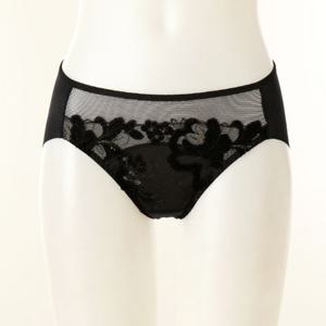 [와코루] 살루트 메탈릭 벨벳 터치 햄라인 여자팬티 [DPT0463H-BK]