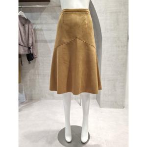 페이지플린  (F5DSK400) 스웨이드 미디 A라인 스커트