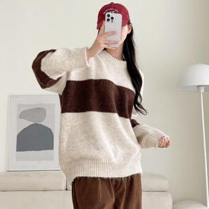 빅사이즈 501 올블록배색루즈니트티 DITT061