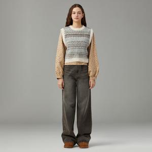 [써스데이아일랜드][여성]코듀로이 플라워 블라우스(T258MBL235W)