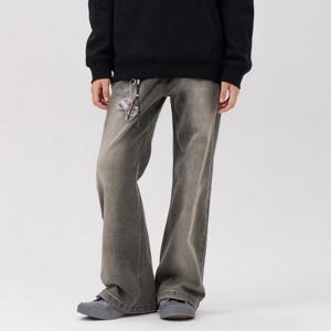 [오션스카이]공용 그레이 이중직 기모 데님팬츠-EFJB2326D02