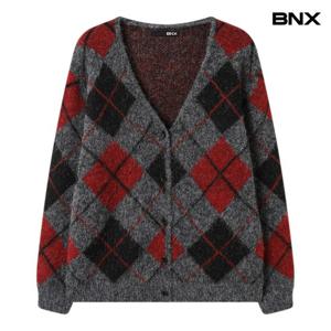 [BNX] 클래식 아가일 버튼업 니트 가디건 (BX4CD039L0)