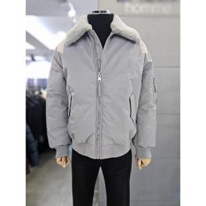 바쏘옴므 세이브존03 바쏘옴므 남자 겨울 덕 그레이 배색카라 항공점퍼 WSATZ4UA62A