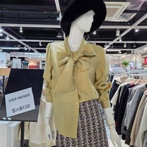 밀스튜디오 DP02 예쁜 진주단추 펄 리본 블라우스 LRCBLS109