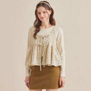 FOCUS   2SET 플라워 뷔스티에+티셔츠 PBBF5W1BL5101