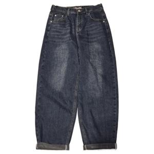 [안지크]밴딩기모와이드데님팬츠 AJ4DL6130