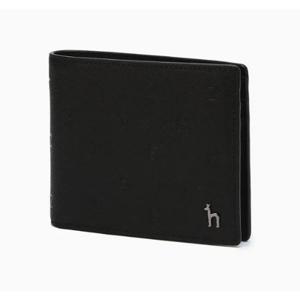 [헤지스ACC] 블랙 음각패턴 소가죽 반지갑 HJWA6E580BK